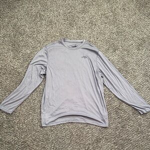 Men's Gray reel life light weight long sleeve fishing shirt